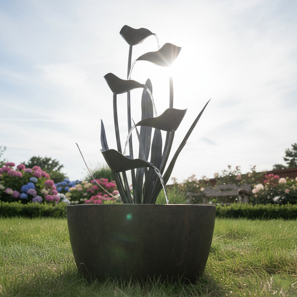 62" Handmade Leafy Multi-Tier Outdoor Water Fountain