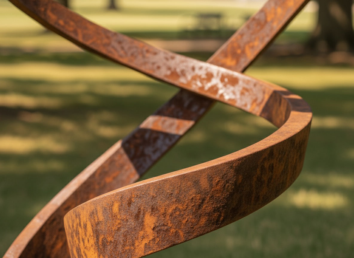 81" Handmade Modern Abstract Rustic Metal Garden Sculpture