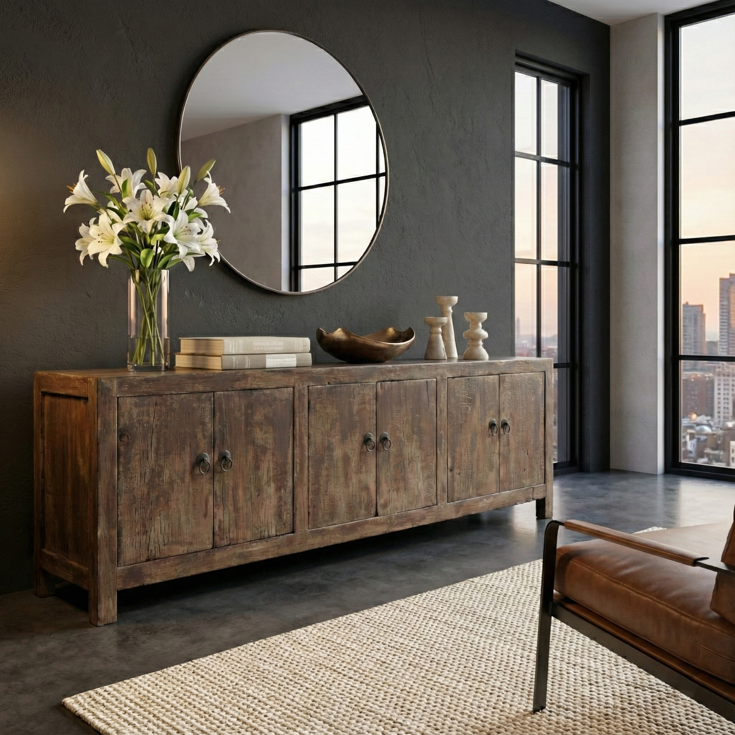 Handcrafted Solid Oak Table – Rustic Farmhouse Dining, Console, or Work Table