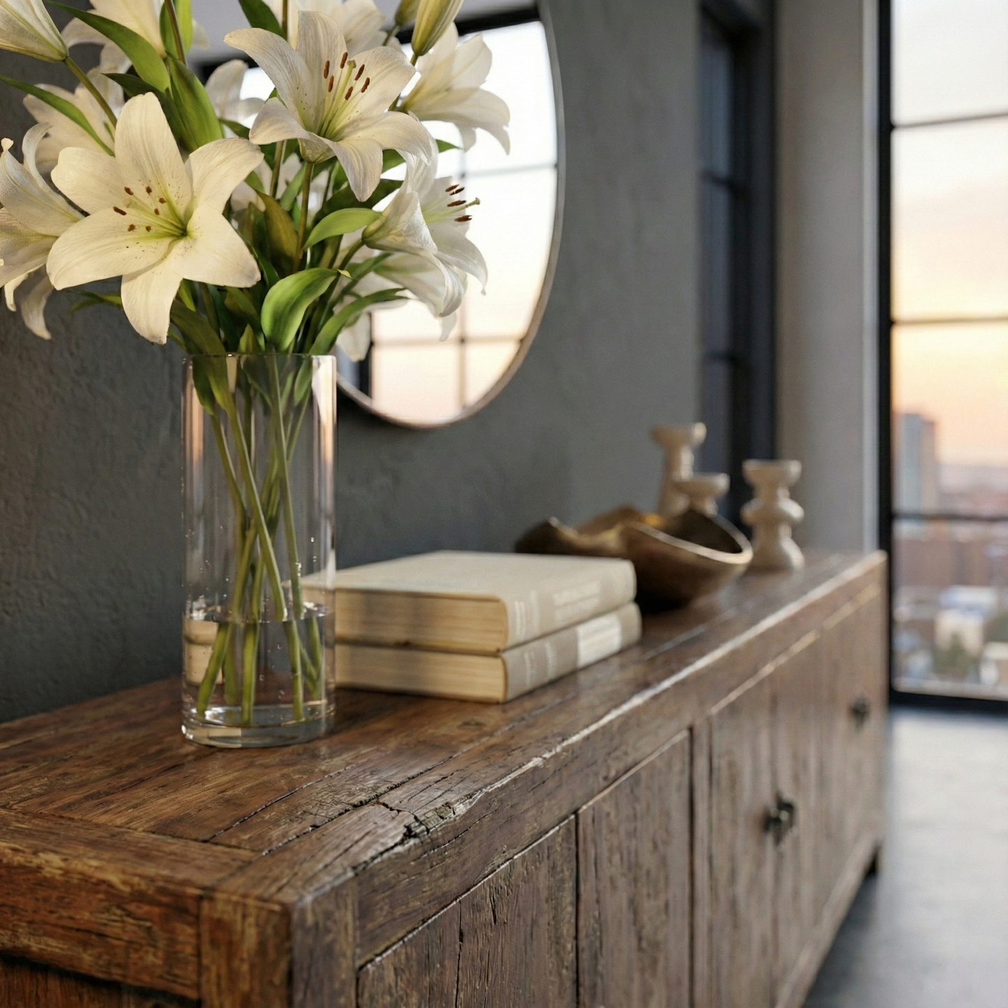 Handcrafted Solid Oak Table – Rustic Farmhouse Dining, Console, or Work Table