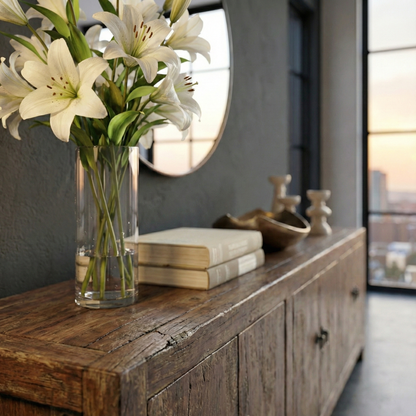 Handcrafted Solid Oak Table – Rustic Farmhouse Dining, Console, or Work Table