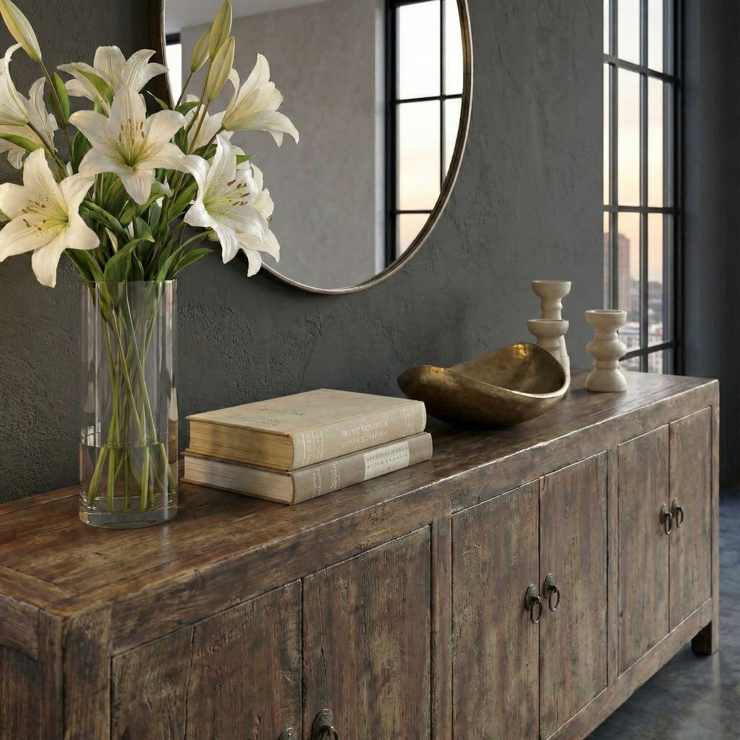 Handcrafted Solid Oak Table – Rustic Farmhouse Dining, Console, or Work Table