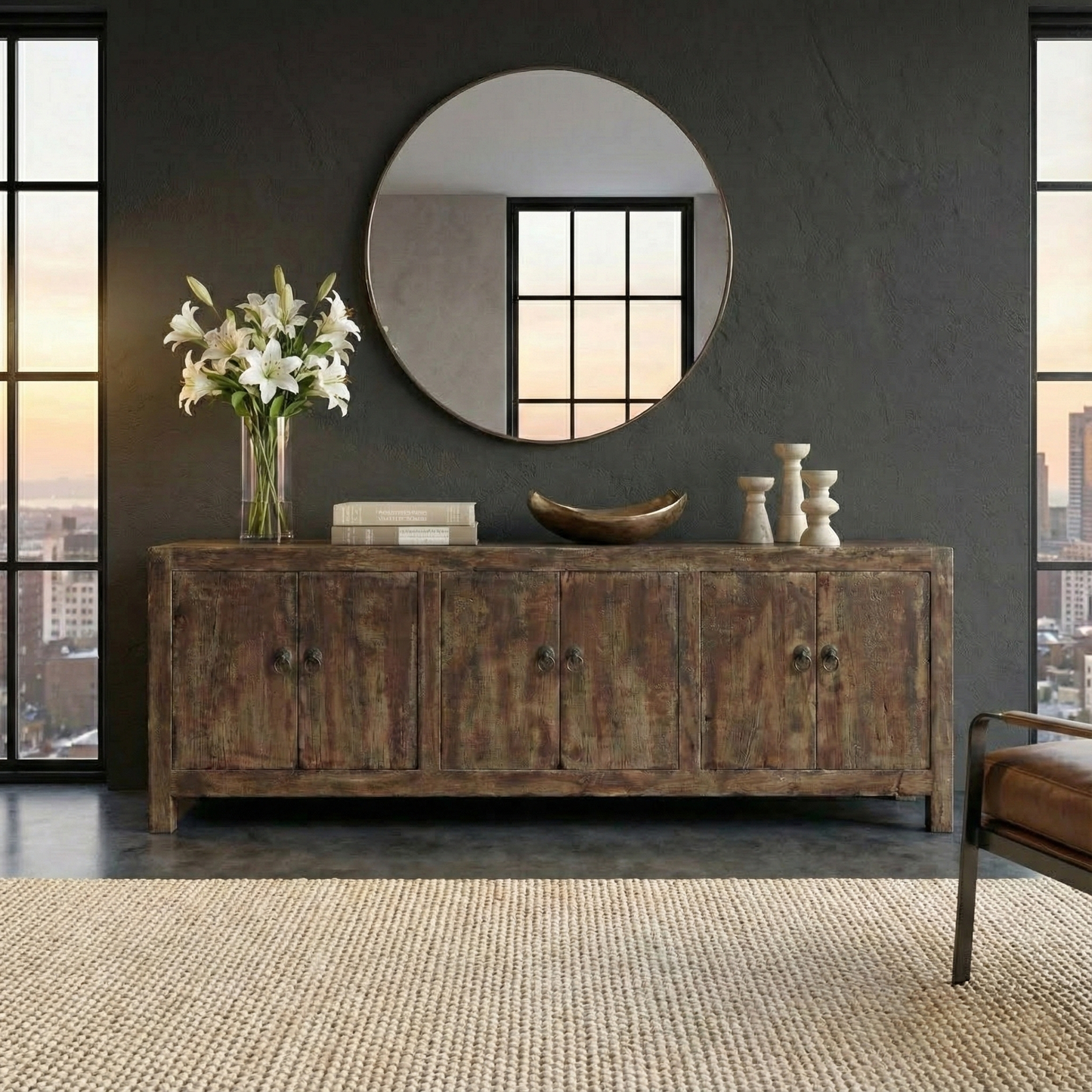 Handcrafted Solid Oak Table – Rustic Farmhouse Dining, Console, or Work Table