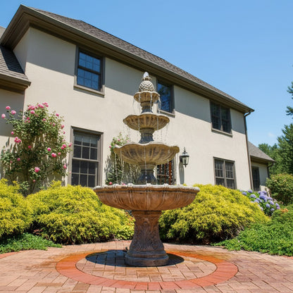 Majestic 80" 4-Tier Stone-Look Outdoor Garden Fountain
