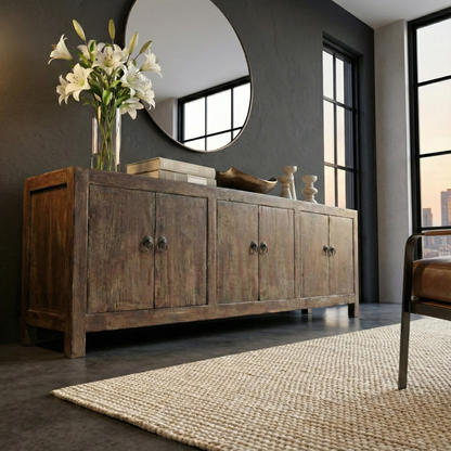 Handcrafted Solid Oak Table – Rustic Farmhouse Dining, Console, or Work Table