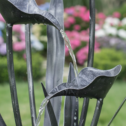 62" Handmade Leafy Multi-Tier Outdoor Water Fountain