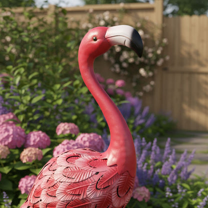 66" Handmade Metal Flamingo Garden Statue