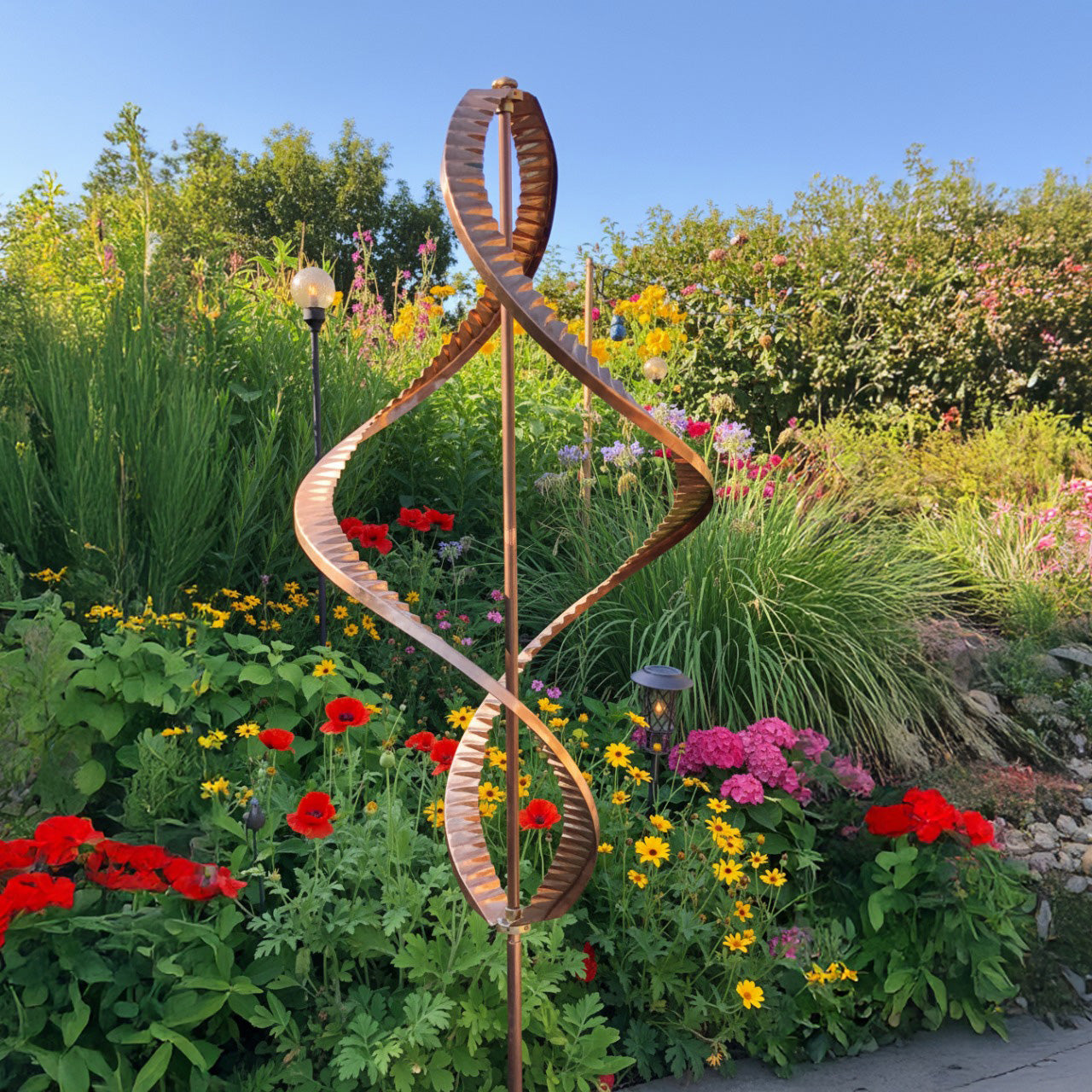 74" Handcrafted Copper Dual-Direction Garden Wind Spinner