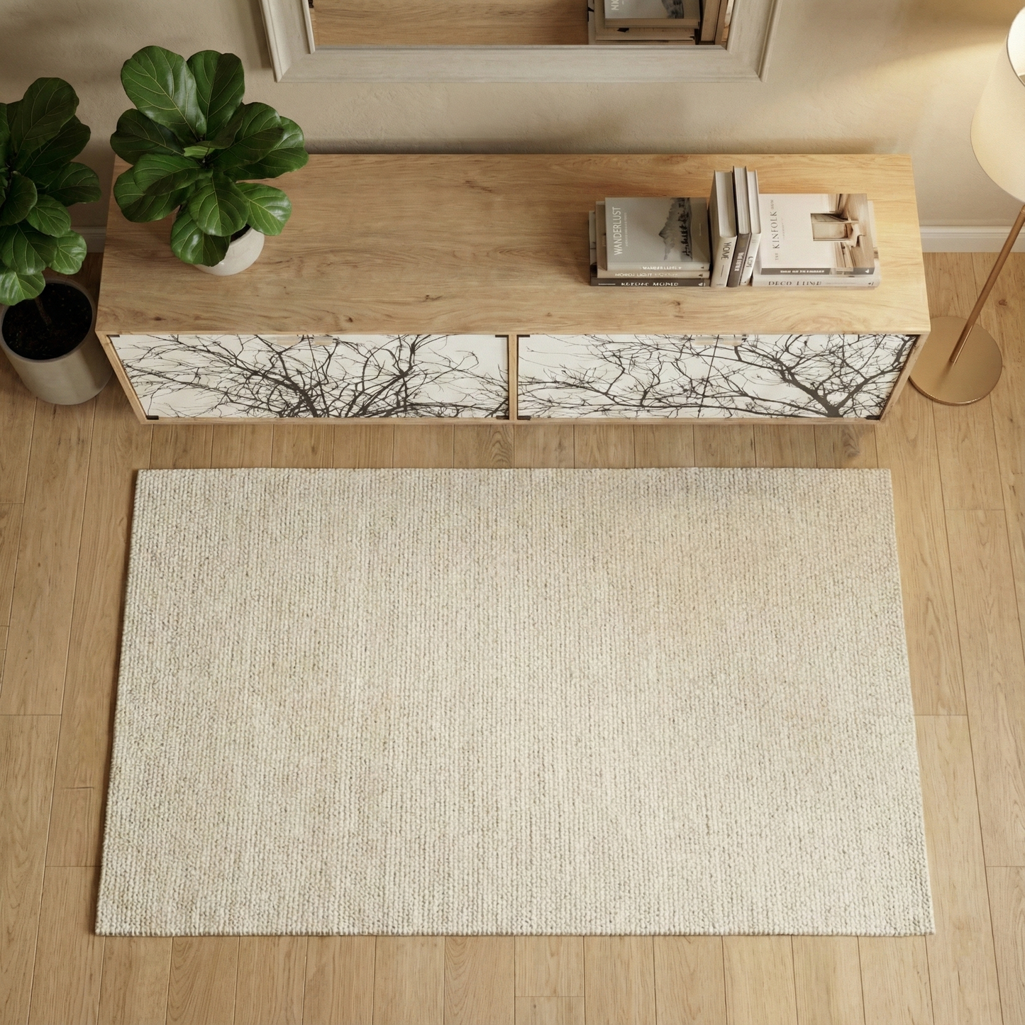 Hand-Painted Oak Cabinet – Artistic Modern Console Table & Storage Accent