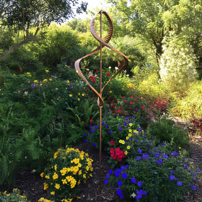 74" Handcrafted Copper Dual-Direction Garden Wind Spinner