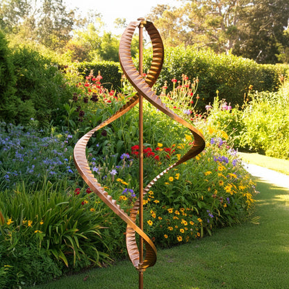 74" Handcrafted Copper Dual-Direction Garden Wind Spinner