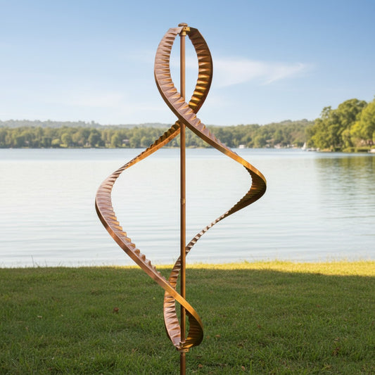 74" Handcrafted Copper Dual-Direction Garden Wind Spinner