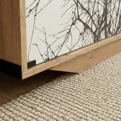 Hand-Painted Oak Cabinet – Artistic Modern Console Table & Storage Accent