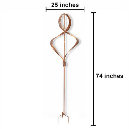 74" Handcrafted Copper Dual-Direction Garden Wind Spinner