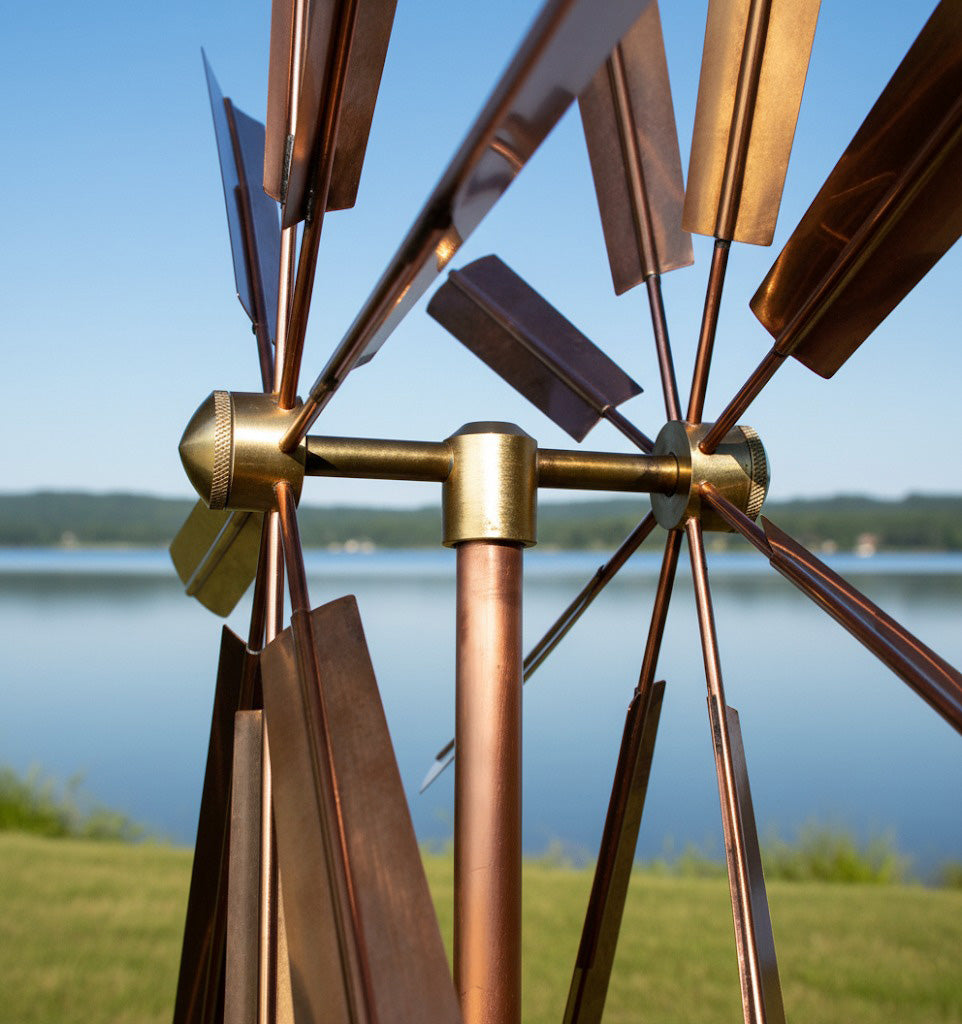 74" Copper-Finished Dual-Direction Handmade Wind Spinner