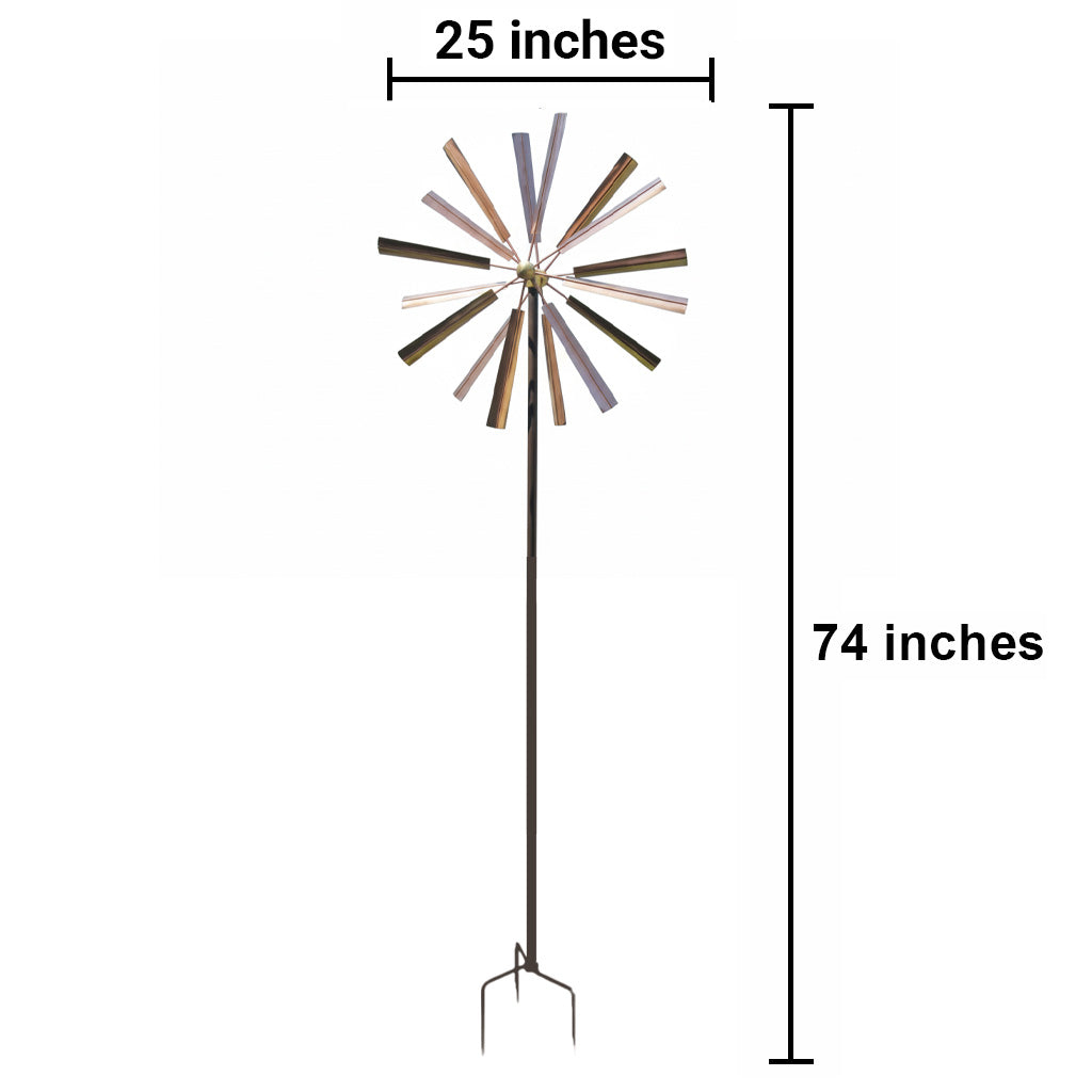 74" Copper-Finished Dual-Direction Handmade Wind Spinner