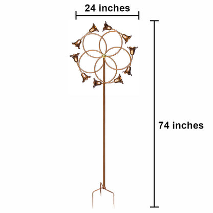 74" Handmade Dual Copper Wind Spinner – Kinetic Garden Sculpture with 360° Motion