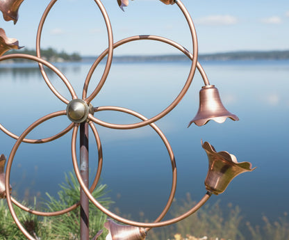 74" Handmade Dual Copper Wind Spinner – Kinetic Garden Sculpture with 360° Motion