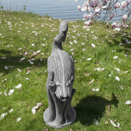 52" Handmade Stone-Look Heron Garden Statue – Polyresin Outdoor Bird Sculpture