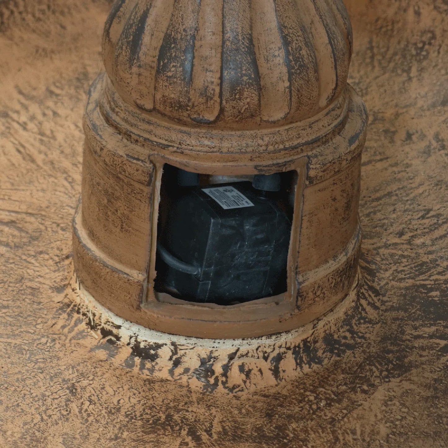 72" Handmade Rustic Metal Heron & Lily Pad Water Fountain