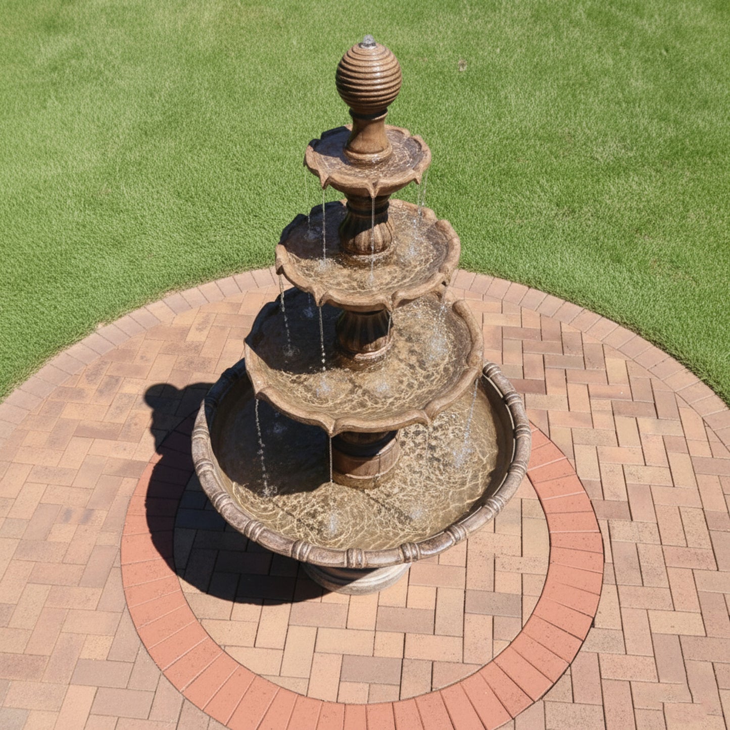 Majestic 80" 4-Tier Stone-Look Outdoor Garden Fountain