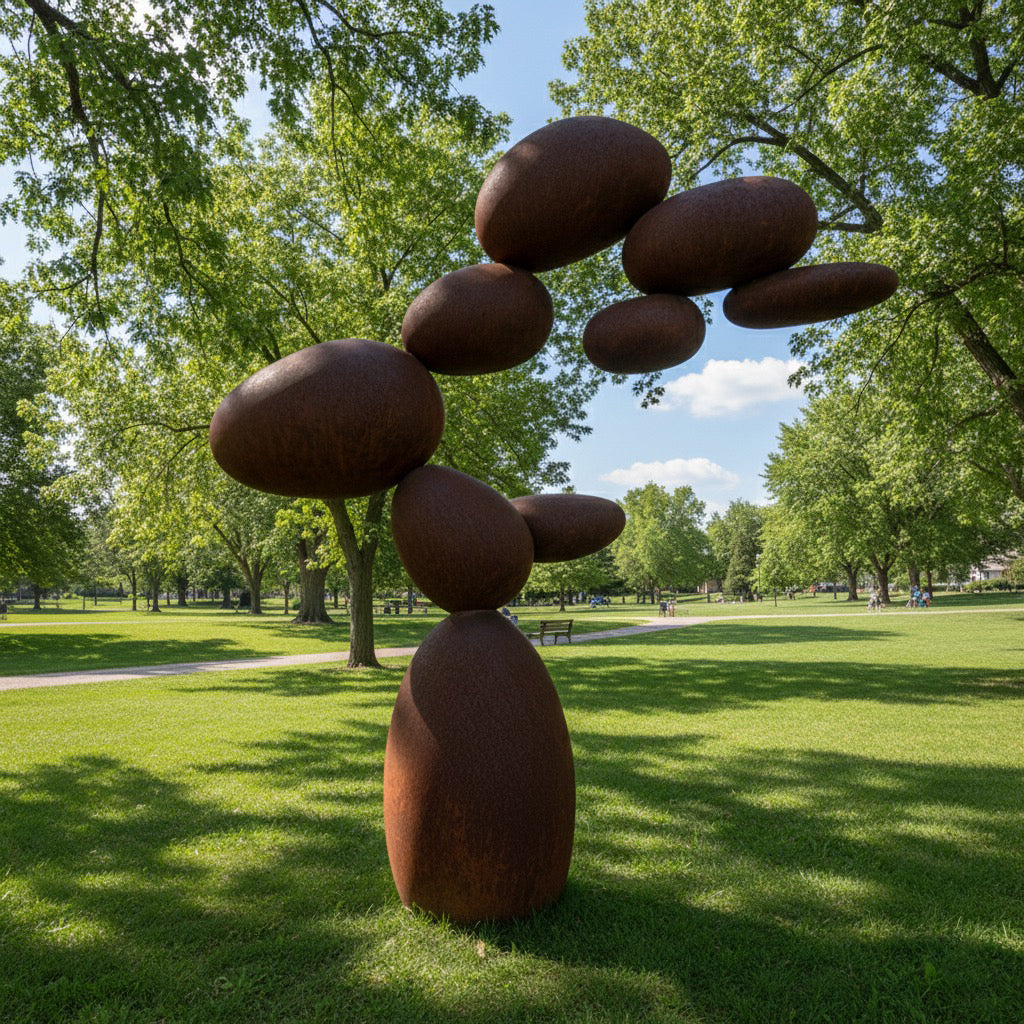 93" Handmade Large Rustic Metal Garden Sculpture