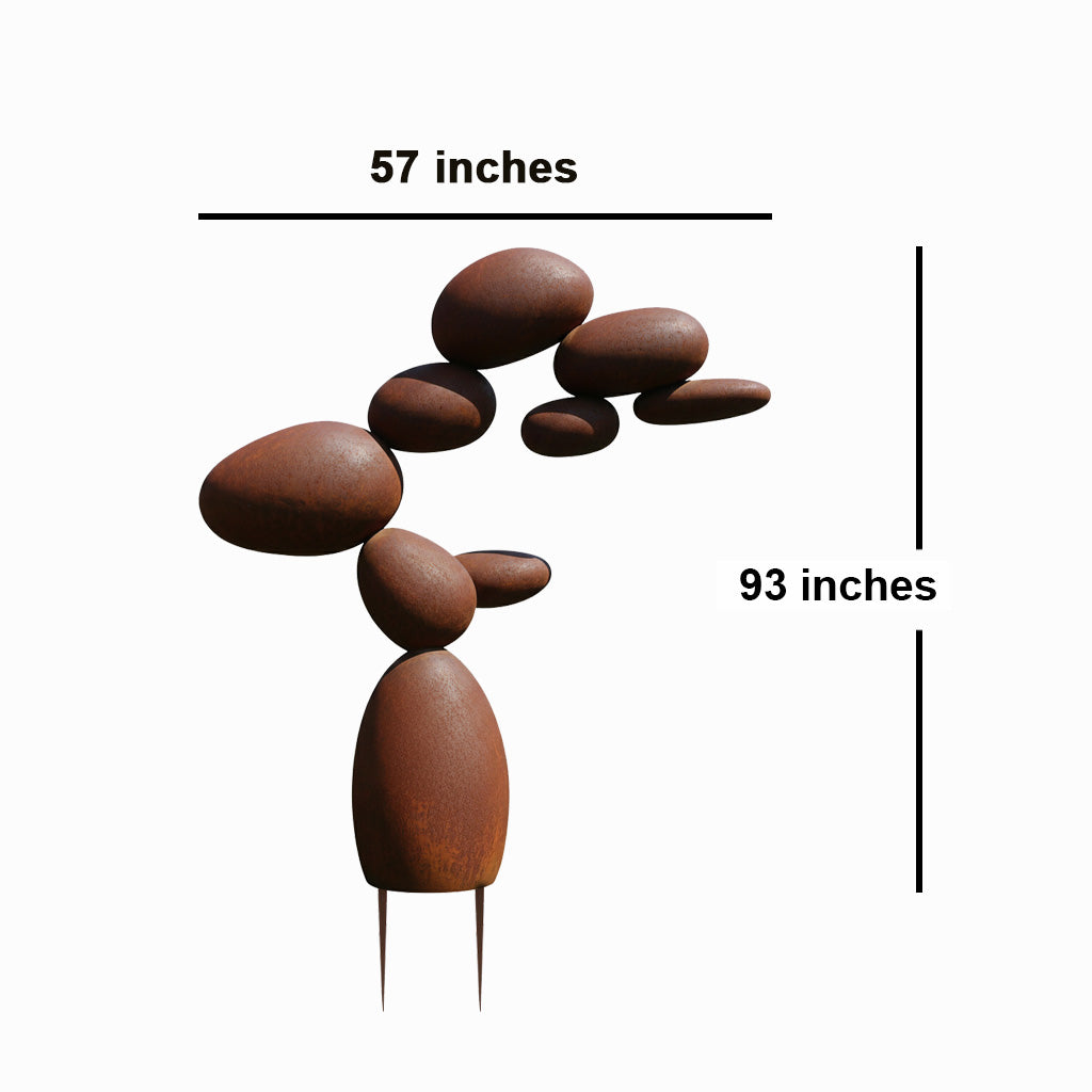 93" Handmade Large Rustic Metal Garden Sculpture