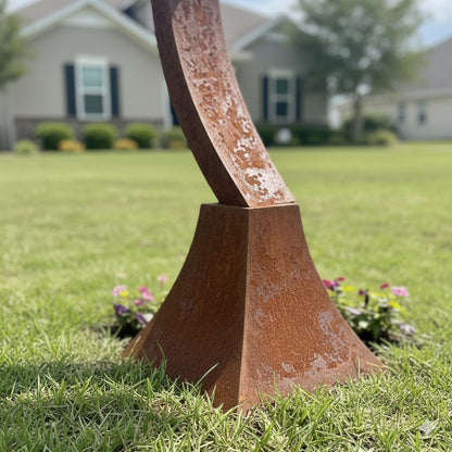 68" Handmade Modern Abstract Rustic Metal Garden Sculpture