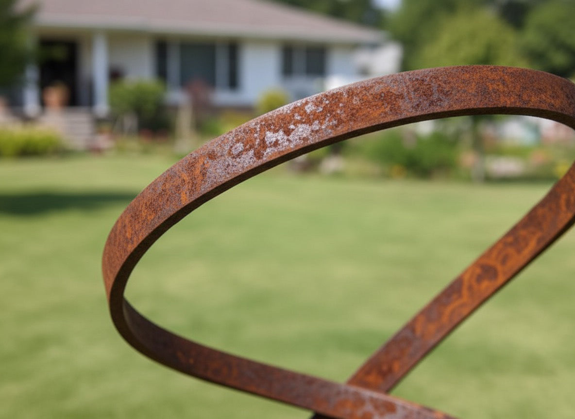 81" Handmade Modern Abstract Rustic Metal Garden Sculpture