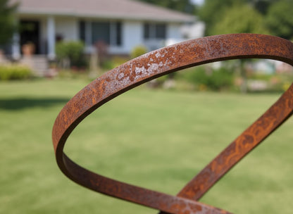 81" Handmade Modern Abstract Rustic Metal Garden Sculpture