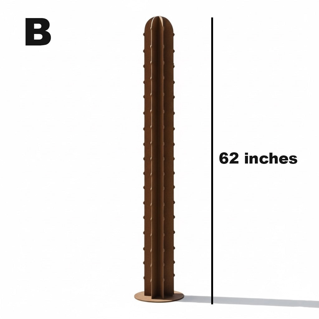 4-Piece Handmade Rustic Metal Cactus Sculpture Set (74"–14")