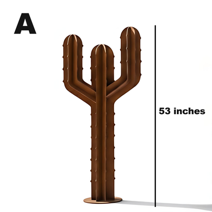 4-Piece Handmade Rustic Metal Cactus Sculpture Set (74"–14")