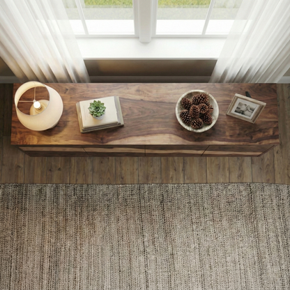 Handcrafted Solid Walnut Sideboard – Tall Natural Wood Storage Cabinet