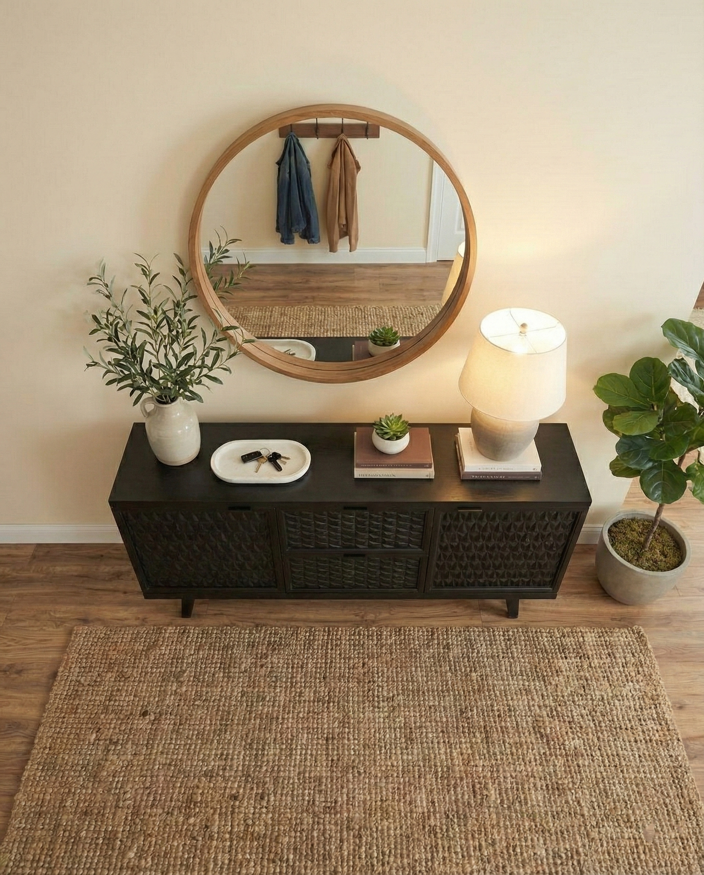 Handcrafted Solid Black Walnut Sideboard – Minimalist & Modern Storage Cabinet