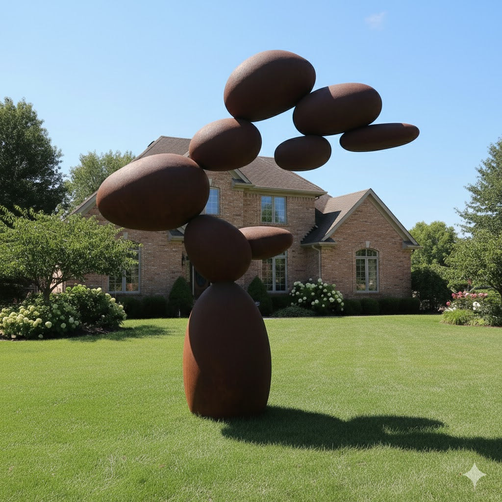 93" Handmade Large Rustic Metal Garden Sculpture