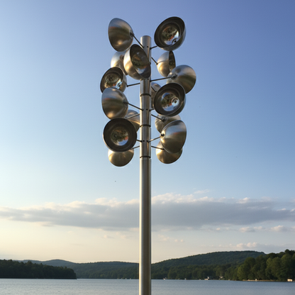 62.7" Handmade Abstract Interlocking Rings Metal Garden Sculpture