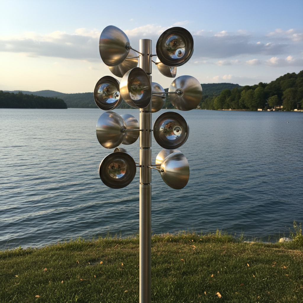 62.7" Handmade Abstract Interlocking Rings Metal Garden Sculpture